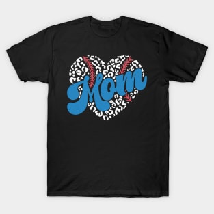 Baseball Mom Heart Shape T-Shirt